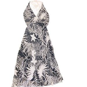 BCBG Paris Silk Halter Tie Midi Dress  Sz 2